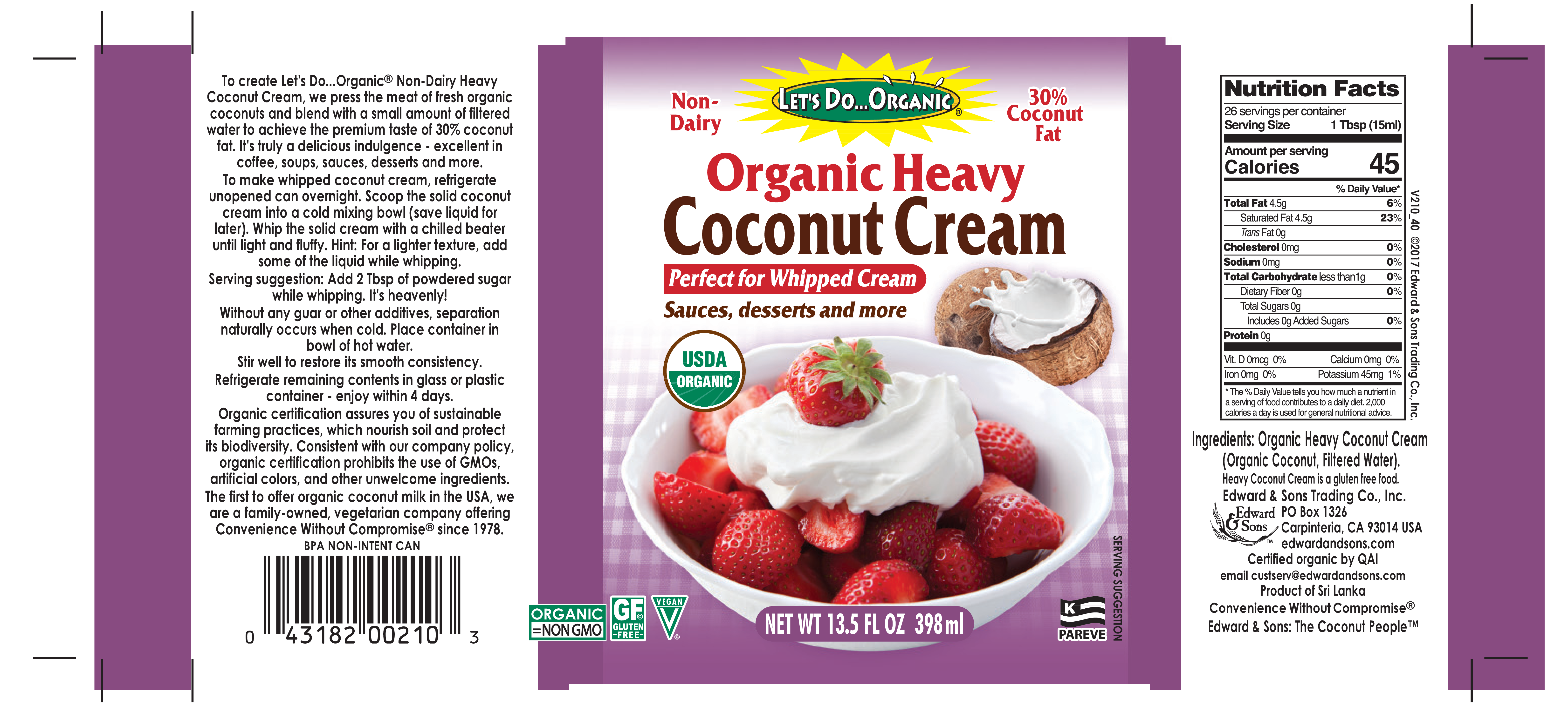 Organic Heavy Cream The Natural Products Brands Directory