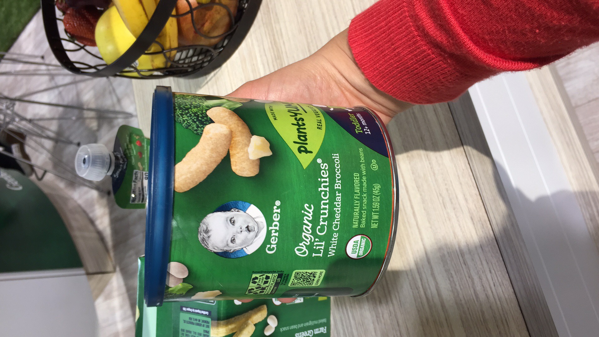 gerber organic lil crunchies white cheddar