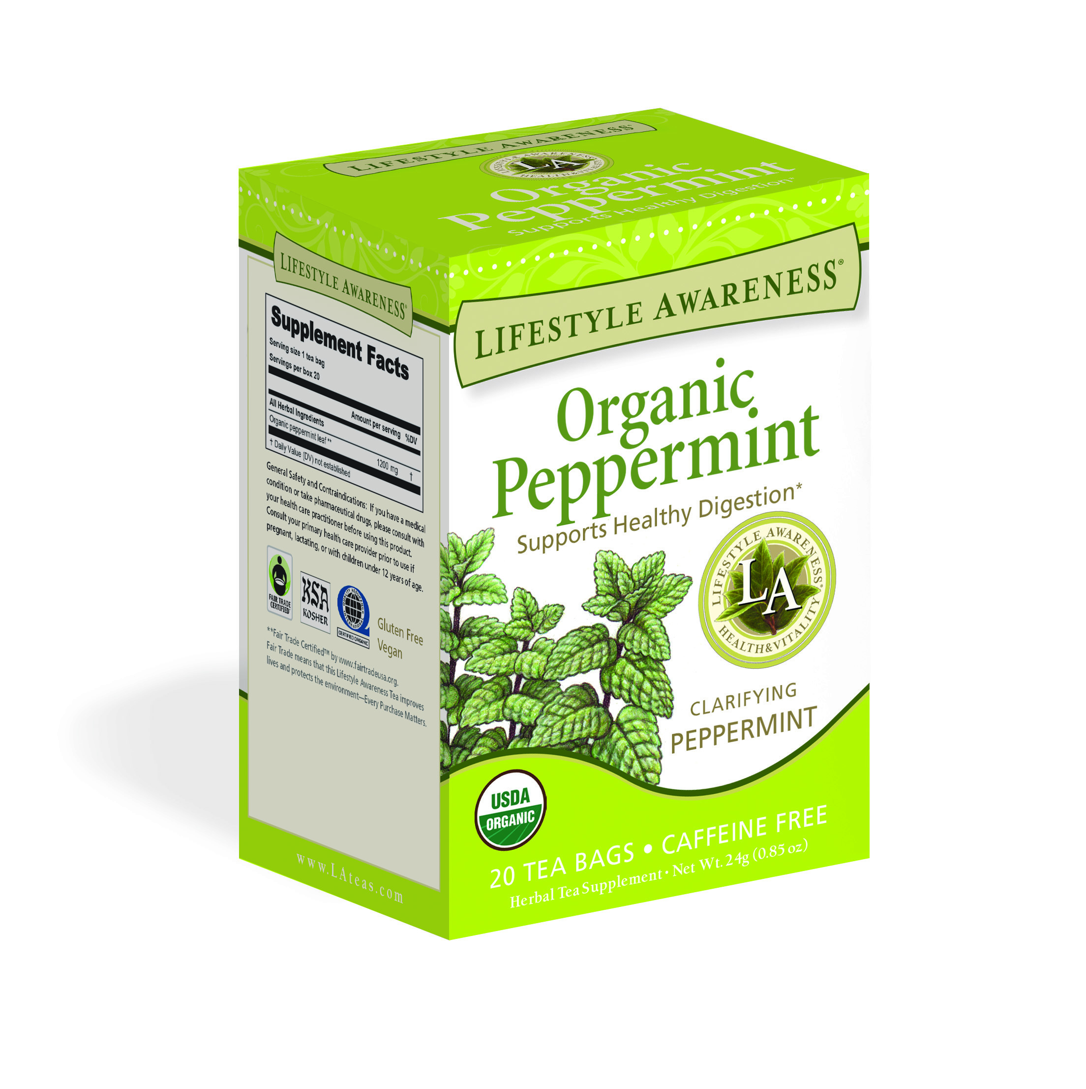 CLARIFYING PEPPERMINT SUPPORTS HEALTHY DIGESTION HERBAL TEA SUPPLEMENT