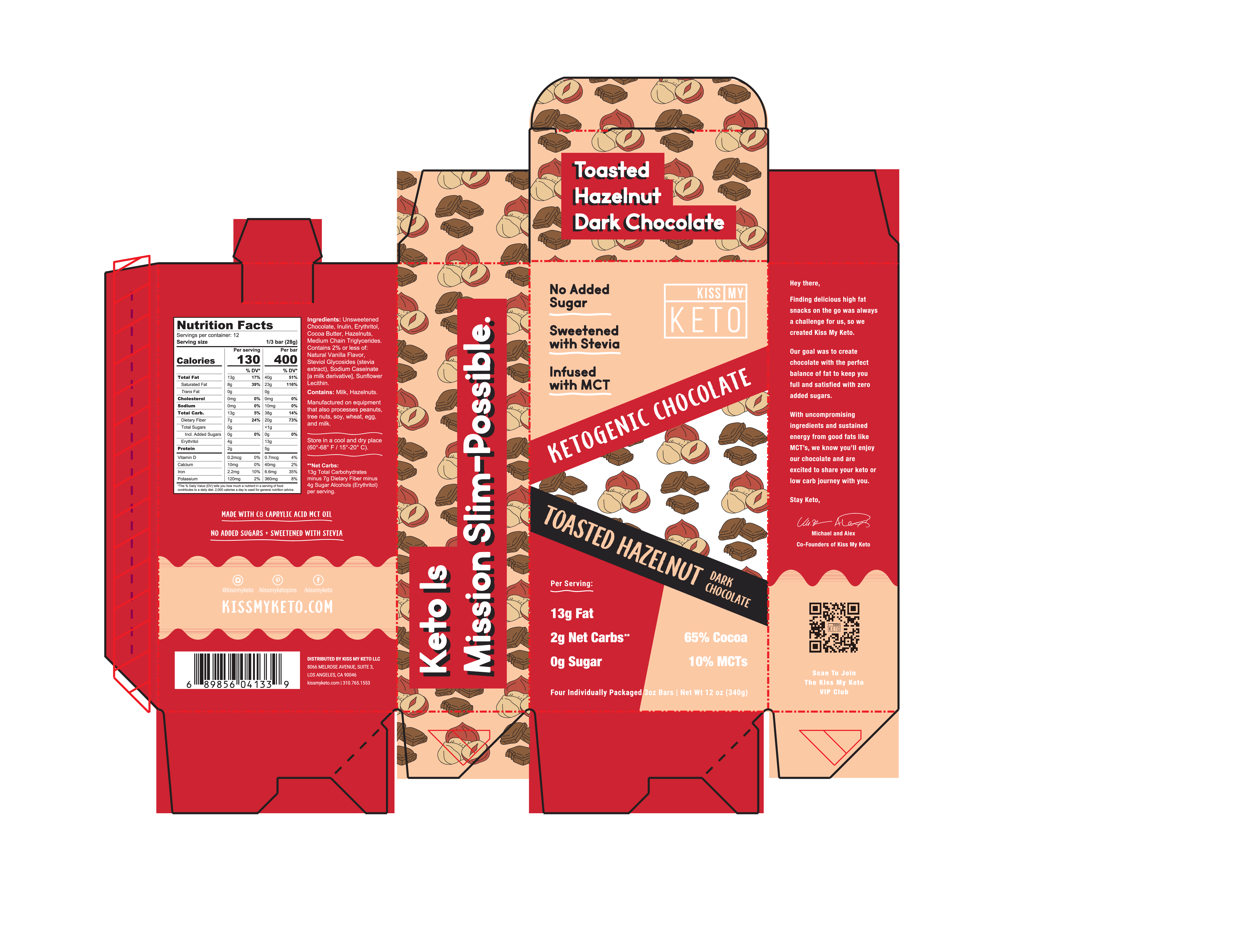 TOASTED HAZELNUT DARK CHOCOLATE KETOGENIC BARS The Natural Products