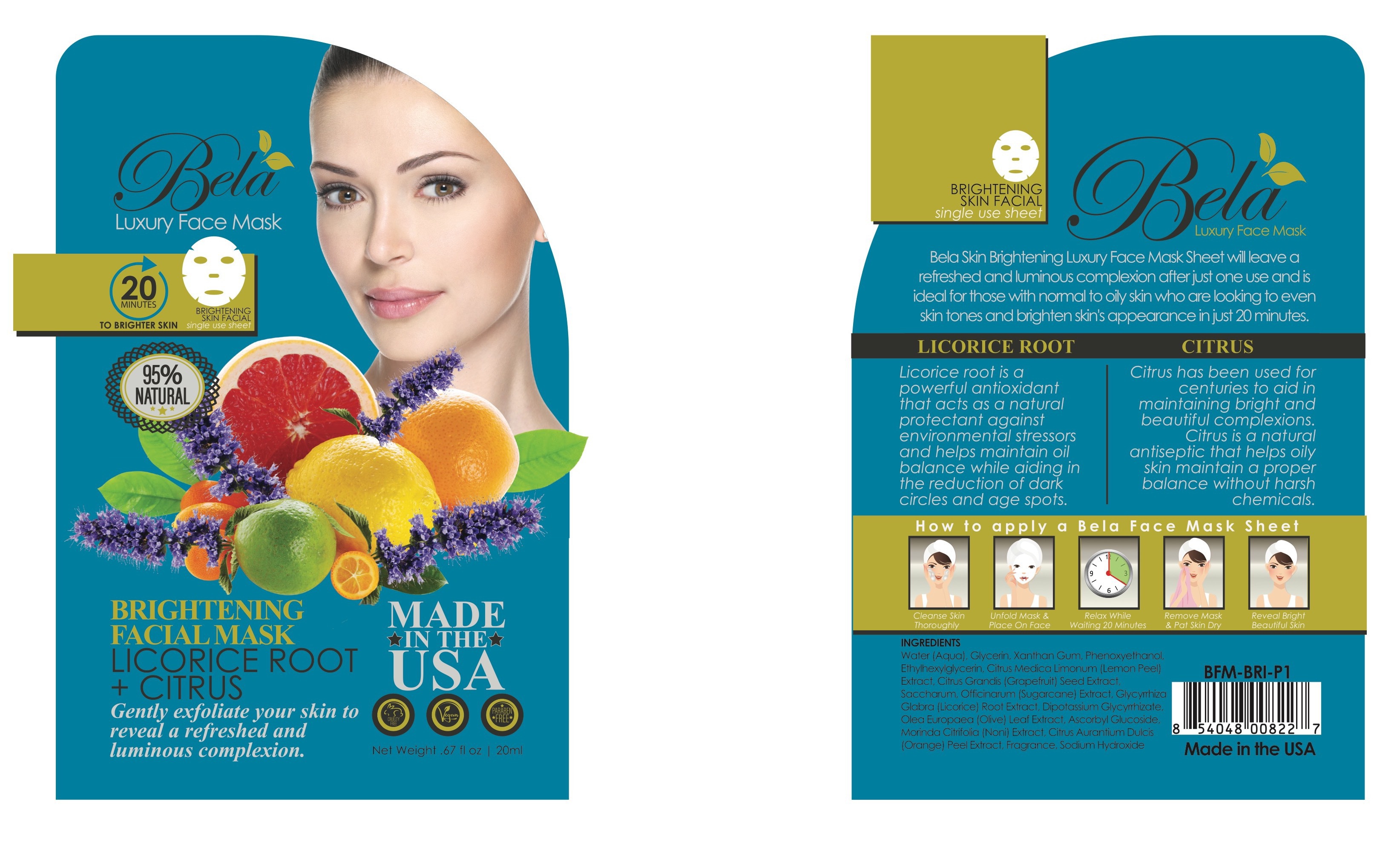 BRIGHTENING FACIAL MASK, LICORICE ROOT + CITRUS The Natural Products