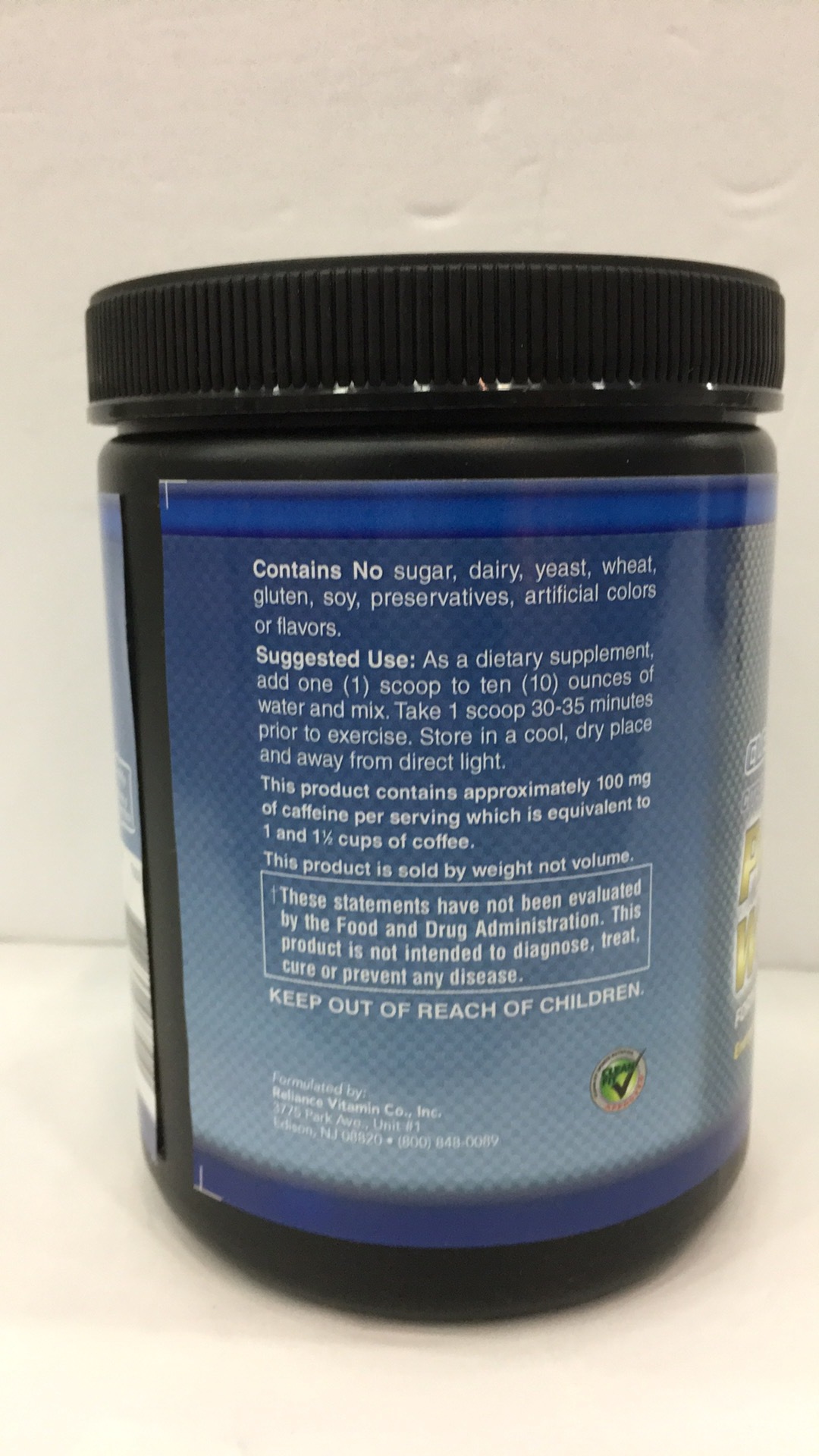 Preworkout Formula Dietary Supplement The Natural Products Brands