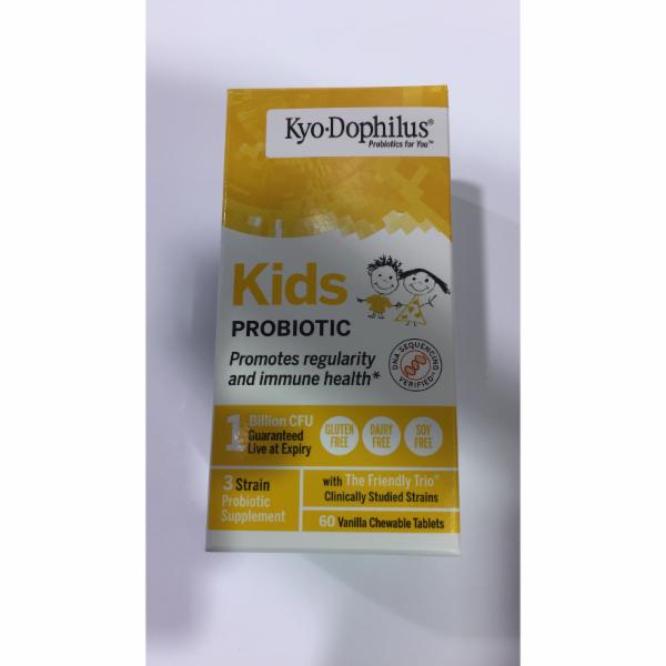 KIDS PROBIOTIC VANILLA CHEWABLE TABLETS 3 STRAIN PROBIOTIC SUPPLEMENT