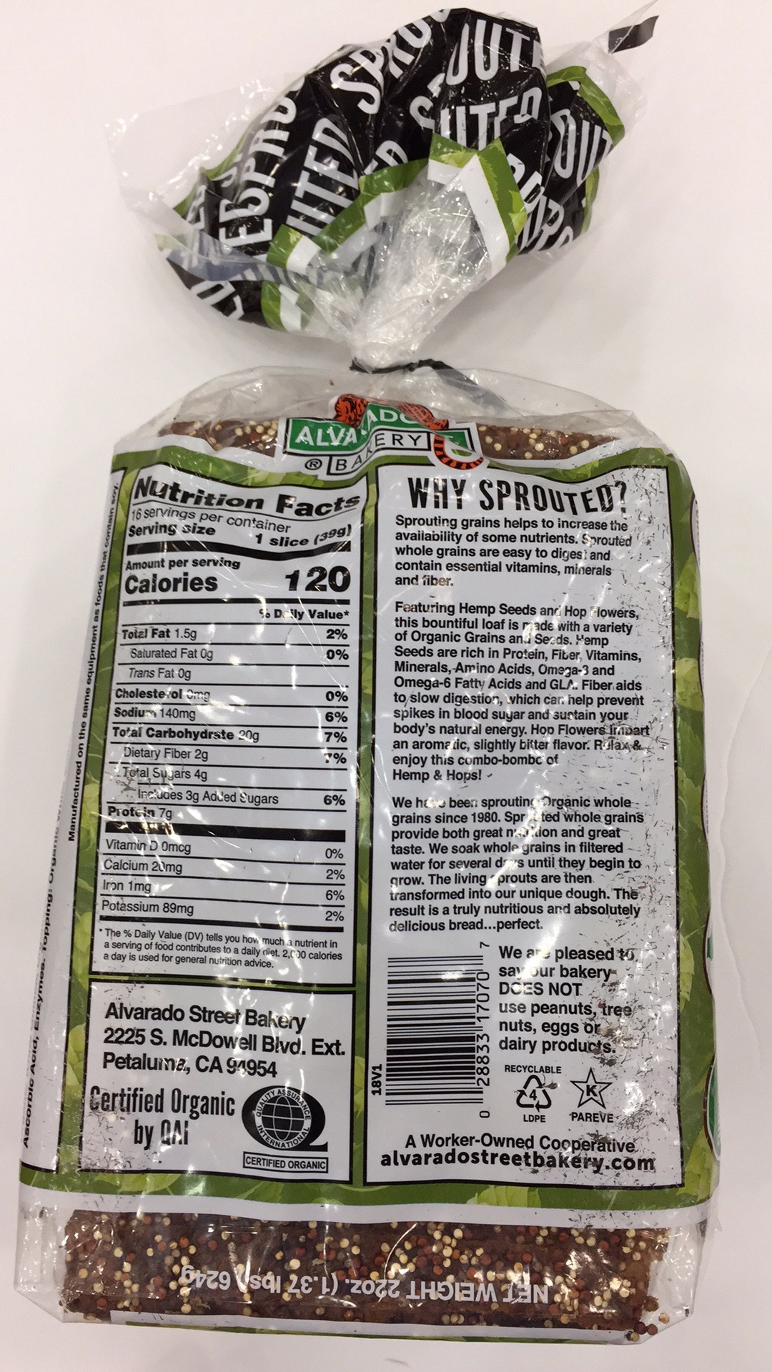 Organic Sprouted Wheat Hemp & Hops Bread The Natural Products Brands