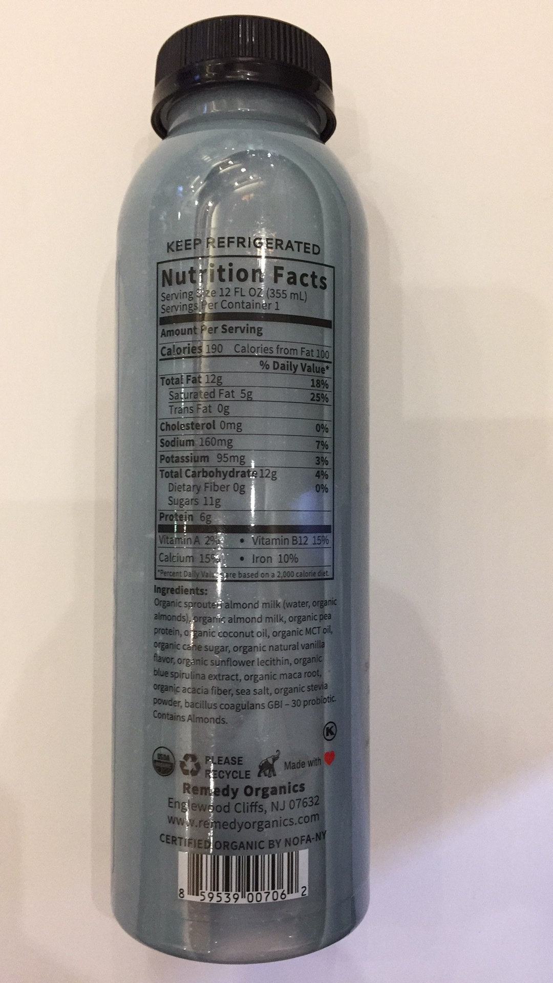 Almond Milk Blue Spirulina Mct Oil Maca Probiotics The Natural