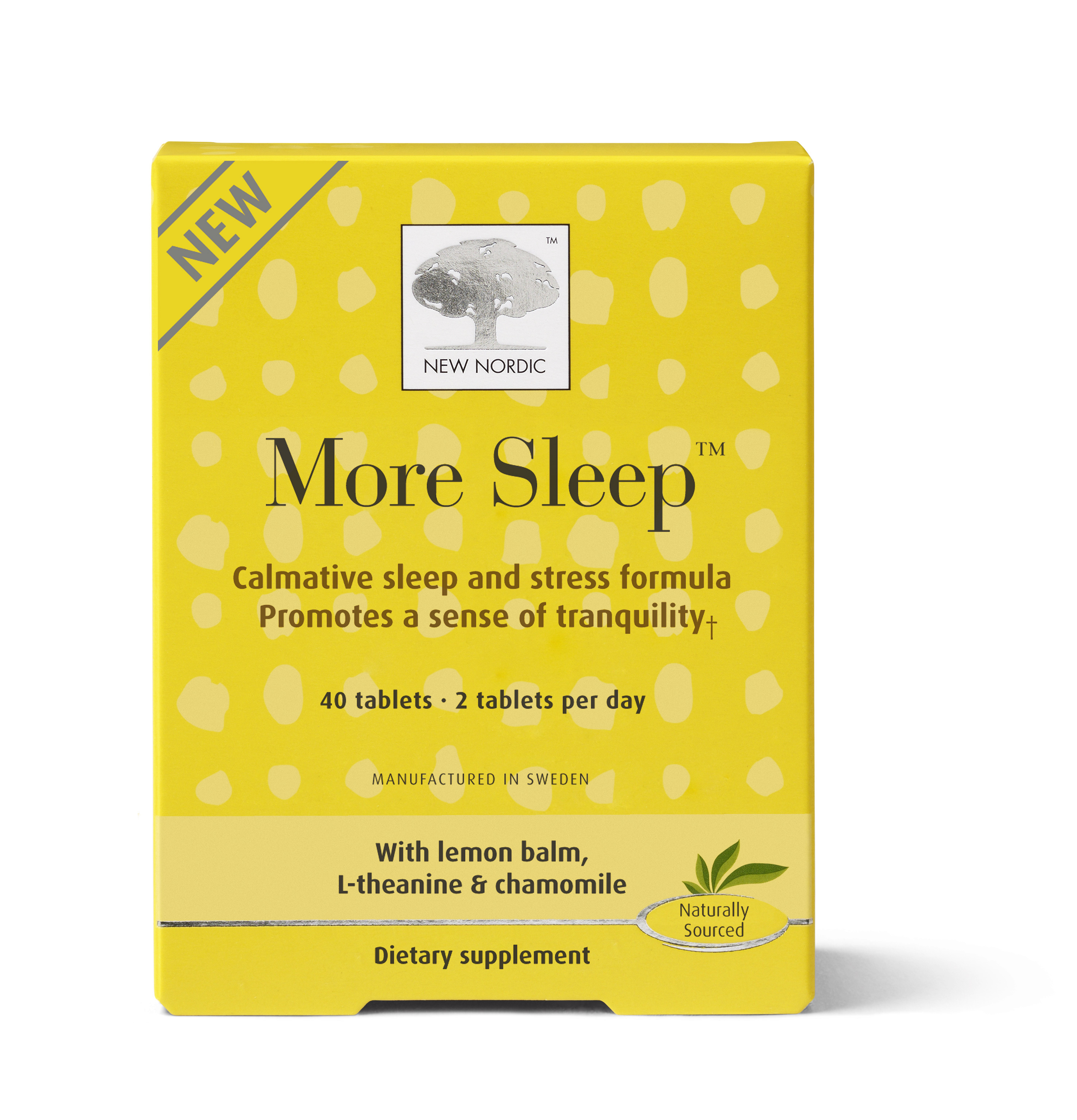 MORE SLEEP WITH LEMON BALM, LTHEANINE & CHAMOMILE DIETARY SUPPLEMENT TABLETS The Natural