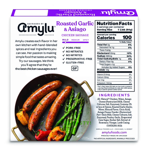 ROASTED GARLIC & ASIAGO CHICKEN SAUSAGES The Natural Products Brands