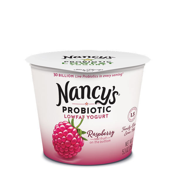 RASPBERRY REAL FRUIT ON THE BOTTOM PROBIOTIC LOWFAT YOGURT The