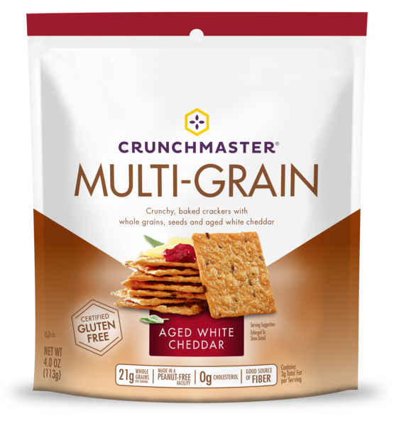 MULTIGRAIN CRUNCHY, BAKED CRACKERS WITH WHOLE GRAINS, SEEDS AND AGED