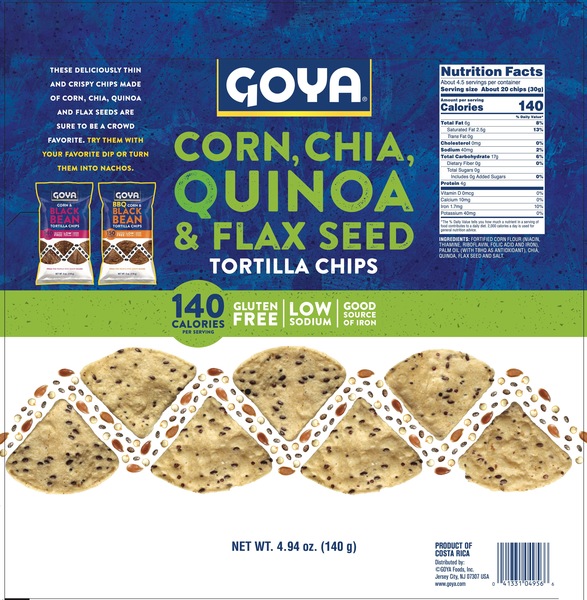 CORN, CHIA, QUINOA & FLAX SEED TORTILLA CHIPS The Natural Products