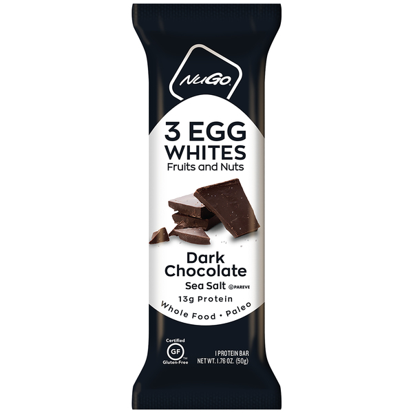 DARK CHOCOLATE SEA SALT 3 EGG WHITES FRUITS AND NUTS PROTEIN BAR The