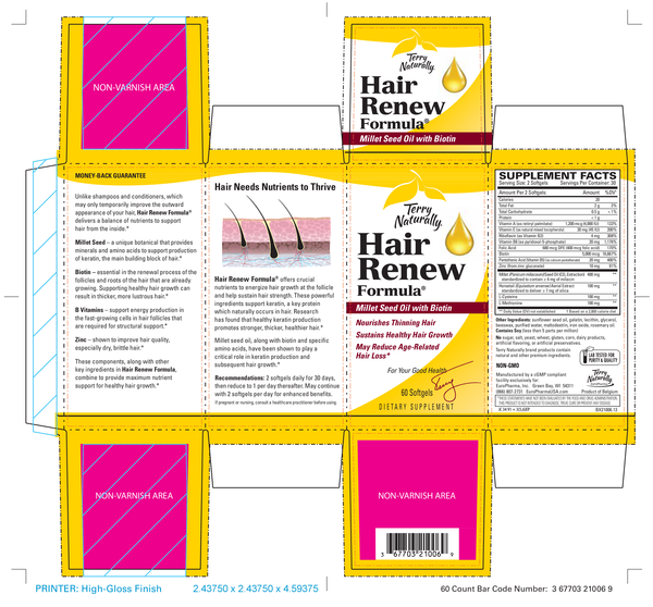HAIR RENEW FORMULA MILLET SEED OIL WITH BIOTIN DIETARY SUPPLEMENT SOFTGELS The Natural