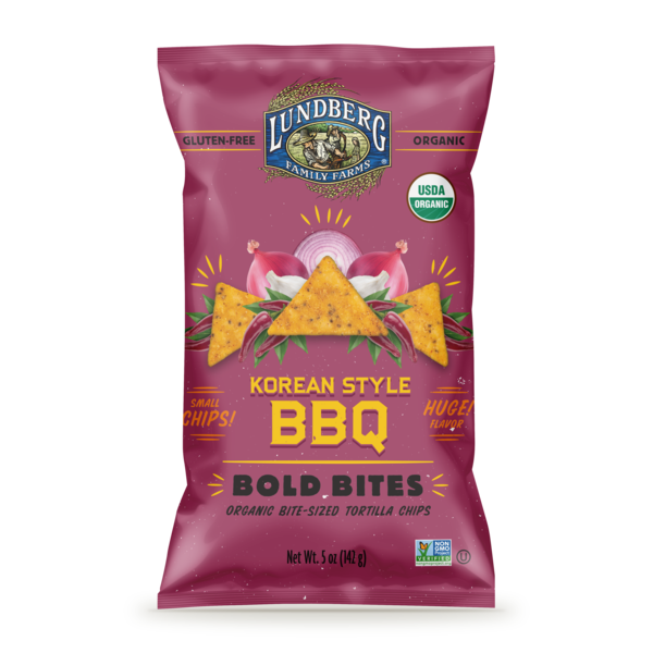KOREAN STYLE BBQ BOLD BITES ORGANIC BITESIZED TORTILLA CHIPS The