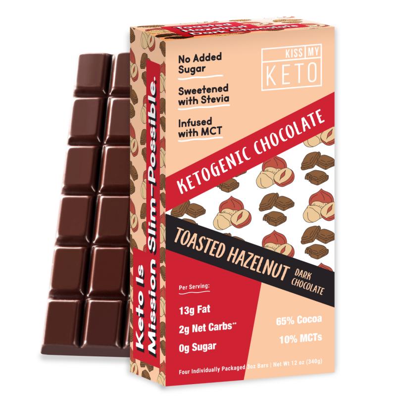 TOASTED HAZELNUT DARK CHOCOLATE KETOGENIC BARS The Natural Products