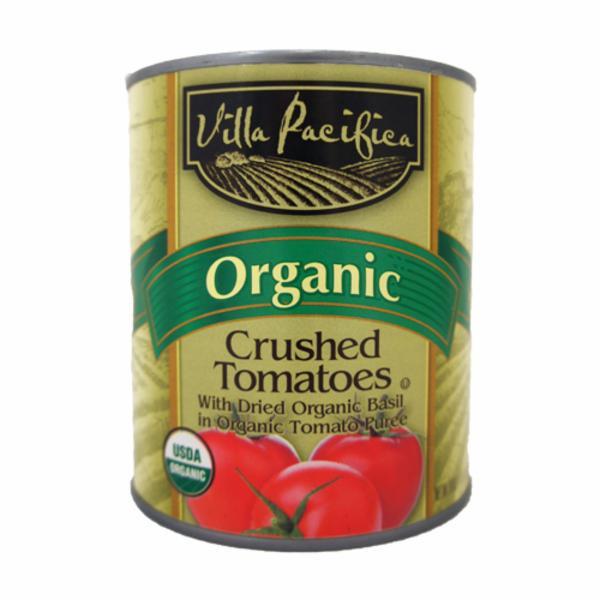 CRUSHED TOMATOES WITH DRIED ORGANIC BASIL IN ORGANIC TOMATO PUREE The
