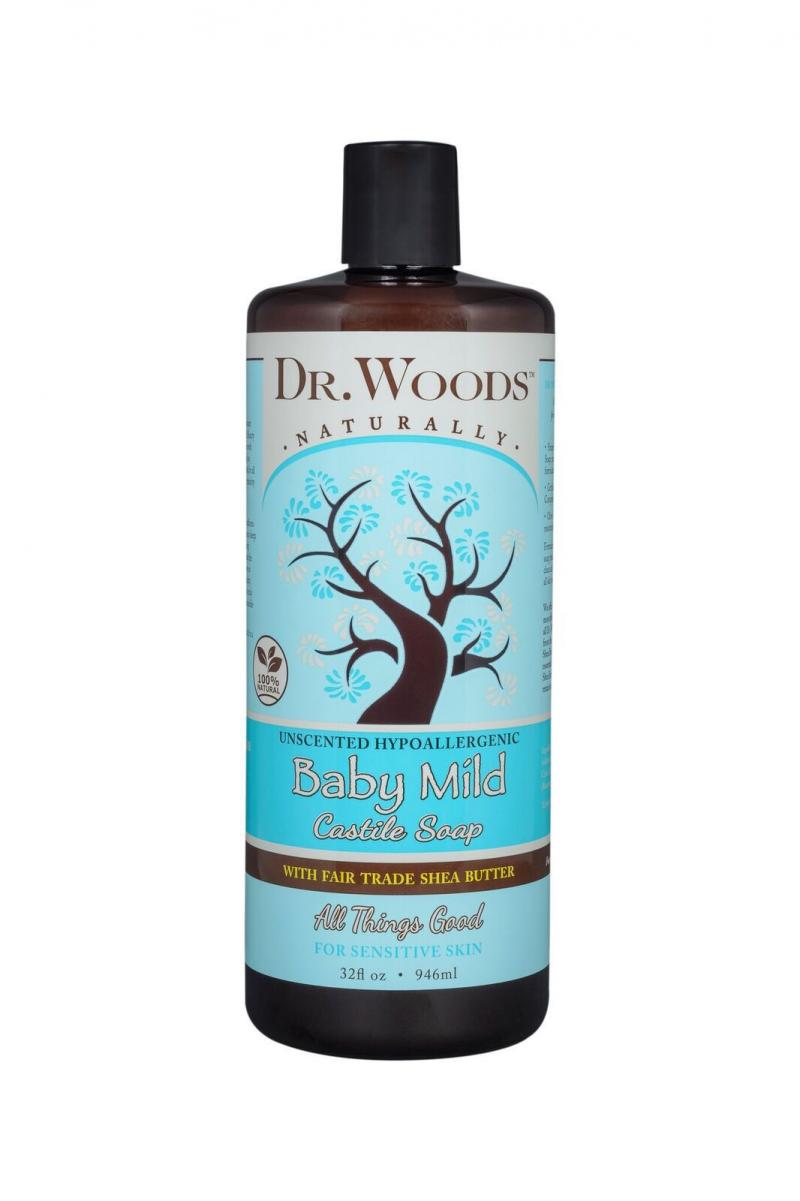 UNSCENTED HYPOALLERGENIC CASTILE SOAP WITH FAIR TRADE SHEA BUTTER FOR